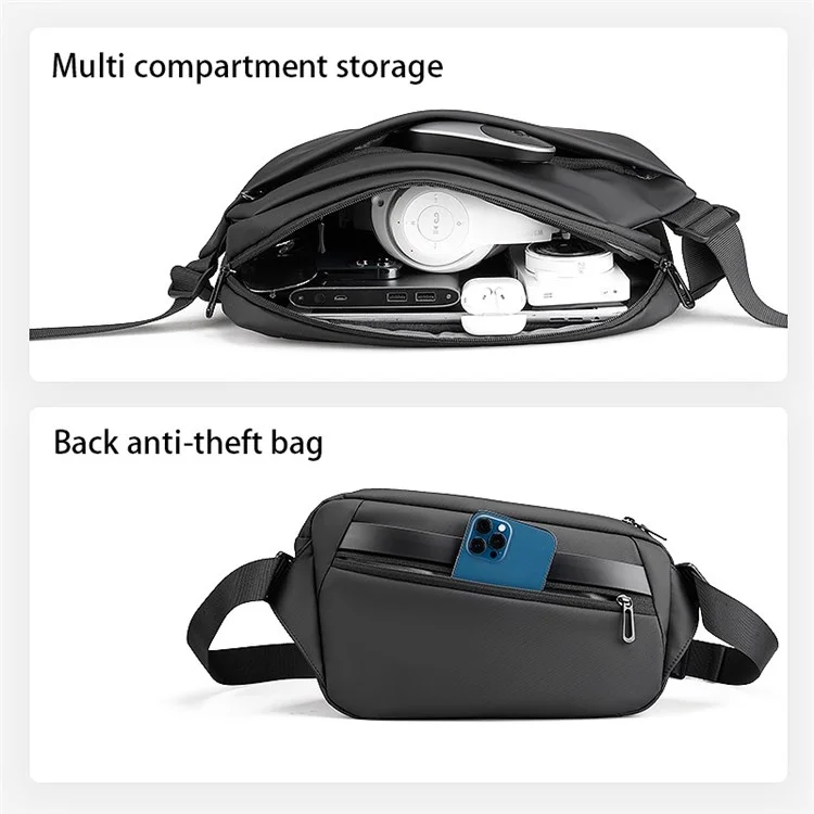 MARK RYDEN MR8368 Stylish Men Chest Bag Water-resistant Oxford Cloth Travel Casual Crossbody Bag