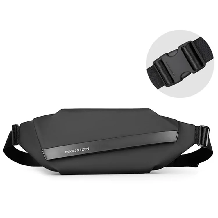 MARK RYDEN MR8331 Stylish Casual Men Oxford Cloth Chest Bag Single Shoulder Crossbody Bag - Black with Insert Buckle