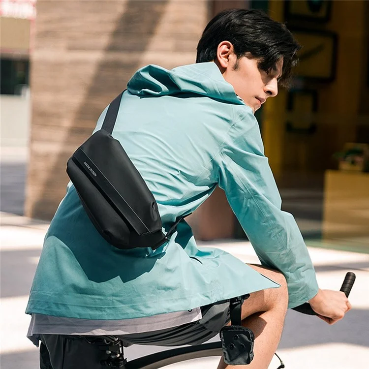 MARK RYDEN MR8331 Stylish Casual Men Oxford Cloth Chest Bag Single Shoulder Crossbody Bag - Black with Insert Buckle