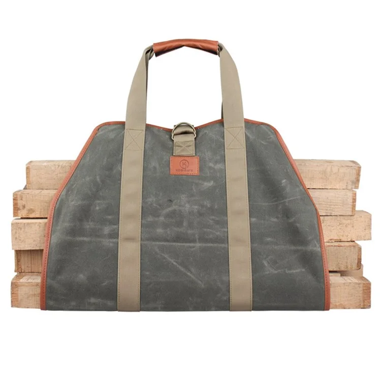Kosibate CL-158 Cerada Lareira Lareira Larguela Firewood Bag Saco De Água Resistente Tote De Madeira Bolsa De Transporte Com Alça De Alça Para Acampamento Trip Home Uso