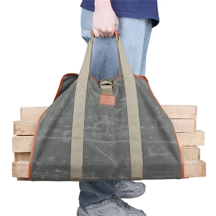 Kosibate CL-158 Cerada Lareira Lareira Larguela Firewood Bag Saco De Água Resistente Tote De Madeira Bolsa De Transporte Com Alça De Alça Para Acampamento Trip Home Uso