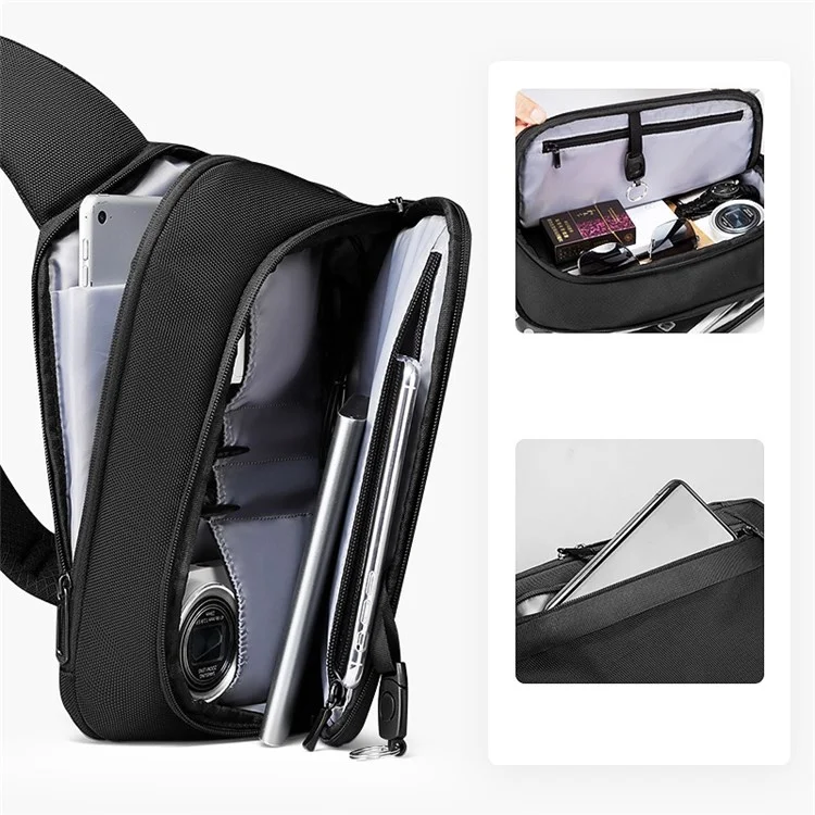MARK RYDEN MR8893 Stylish Men Single Shoulder Chest Bag Casual Oxford Cloth Water-resistant Crossbody Bag