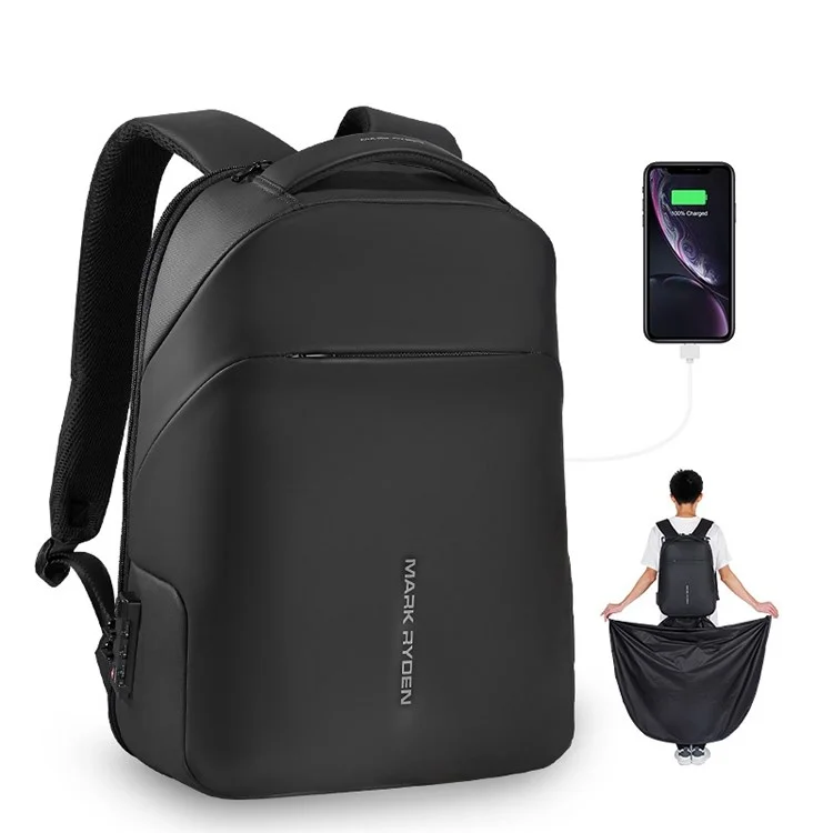 Mark Ryden MR-9068 Password Lock Spall Bag Con Poncho E Porta Di Ricarica Esterna MACCHIO ANTIFITTO