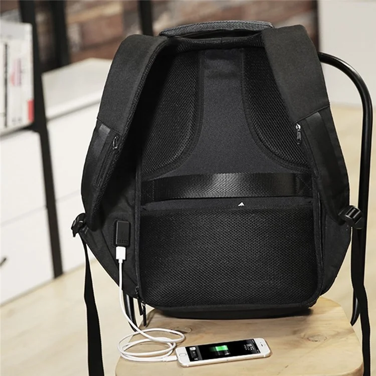 MARK RYDEN MR5815 15.6inch Laptop Backpack with External USB Port Business Men Multifunction Shoulder Bag - Black / Grey