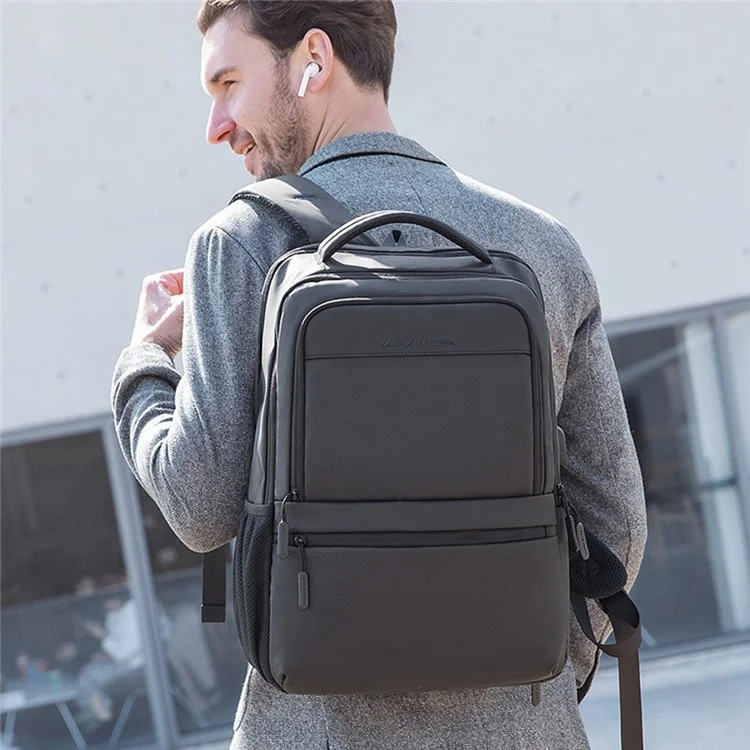 MARK RYDEN MR9103 Business Travel Oxford Cloth Men Backpack Anti-splash 15.6-inch Laptop Dual Shoulder Bag with USB Port