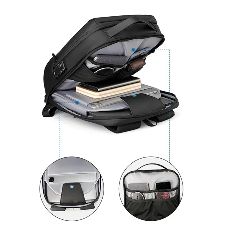 MARK RYDEN MR9000 Password Lock Anti-Theft Men Business Travel Backpack Oxford Cloth Laptop Daypack with Charging Interface