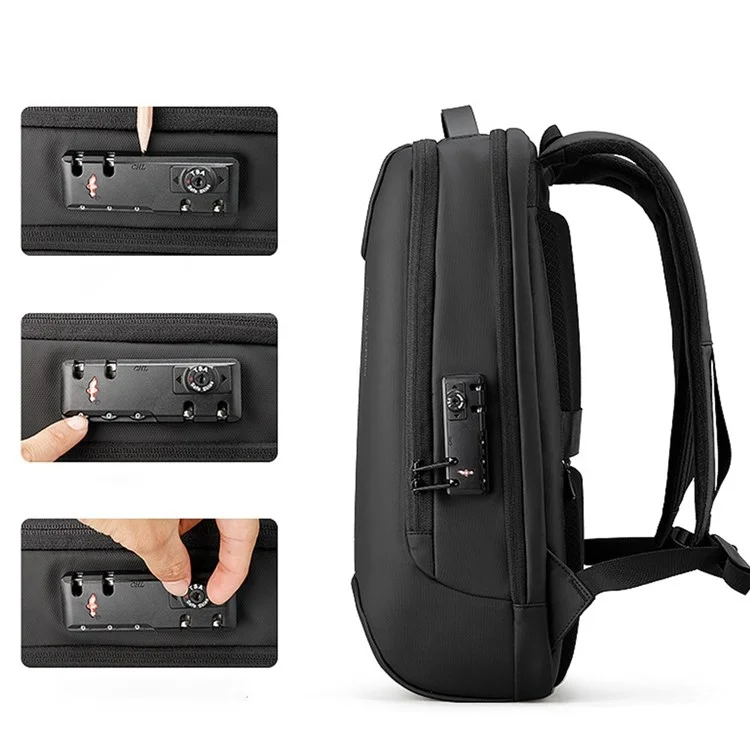 MARK RYDEN MR9000 Password Lock Anti-Theft Men Business Travel Backpack Oxford Cloth Laptop Daypack with Charging Interface