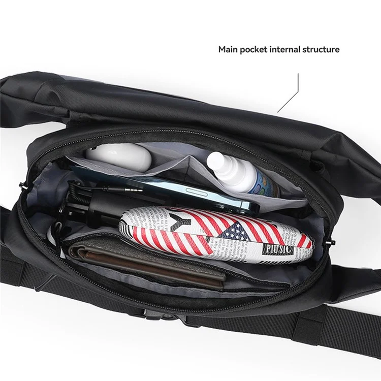 MARK RYDEN MR-7786SJ Stylish Men Oxford Cloth Chest Bag Student Sport Casual Crossbody Bag - Black