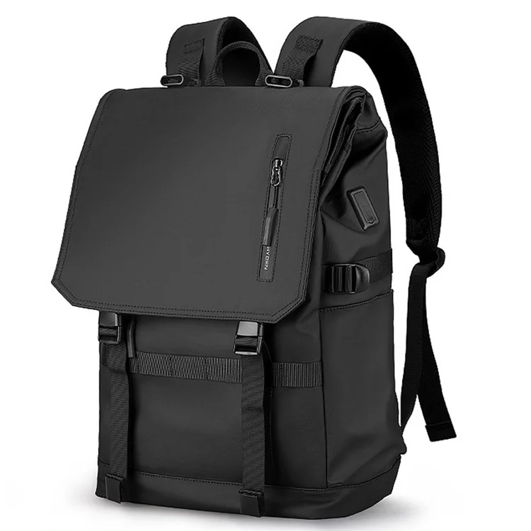 MARK RYDEN MR5748SJ Expandable Backpack RFID Blocking 15.6inch Laptop Shoulder Bag with Dual Charging Ports and Compass