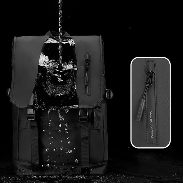 MARK RYDEN MR5748SJ Expandable Backpack RFID Blocking 15.6inch Laptop Shoulder Bag with Dual Charging Ports and Compass