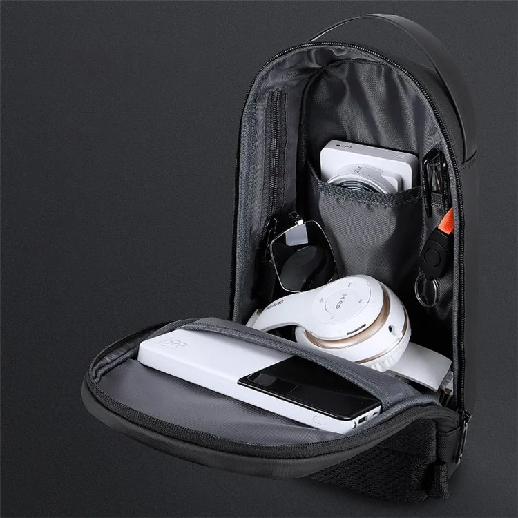 MARK RYDEN MR7510 Men Outdoor Crossbody Bag Splash-proof Chest Bag with Dual Charging Ports - Black