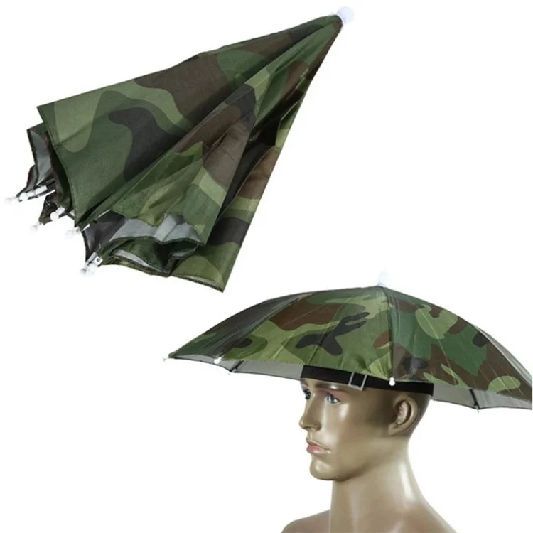 Boné de Pesca Outdoor com Sombrinha Portátil, Chapéu de Chuva Ajustável