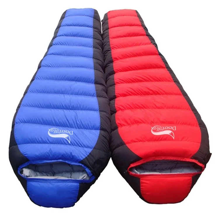 Desert & Fox Outdoor Ultra Light Inverno Borse A Pelo Per Adulti Camping Duck Down Down Caldo - Rosso