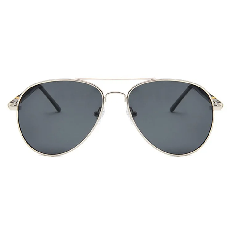 P209 Men Retro Sunglasses PC Frame AC Lens Polarized Glasses - Silver / Grey