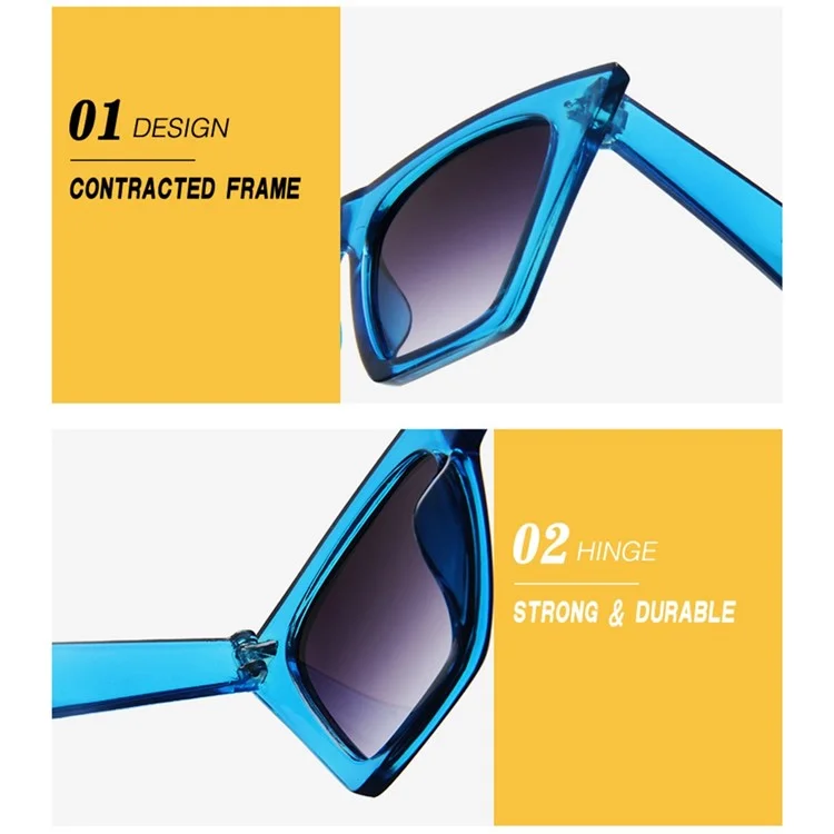 5154 Men Women Vintage Cat Eye Sunglasses Glasses Eyewear - Champagne