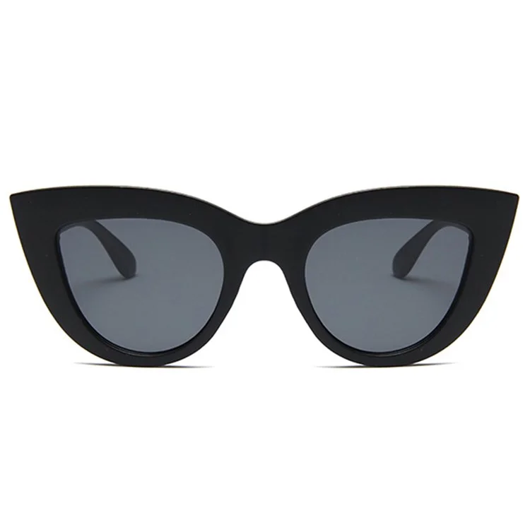 12121 Lunettes de soleil à monture métallique et verres miroir cat eye pour femmes - Sable noir / Gris foncé