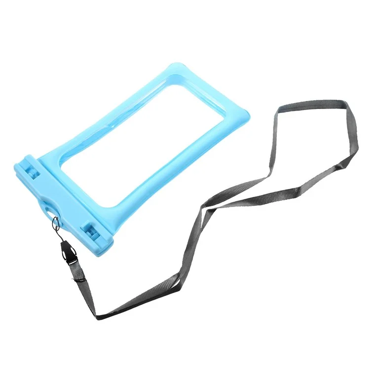 Universal IPX8 Waterproof Phone Pouch Water Resistant Phone Lanyard Case Compatible with 6-inch Mobile Phone Dry Bag for Swimming Camping Surfing (No Fingerprint Enter) - Blue