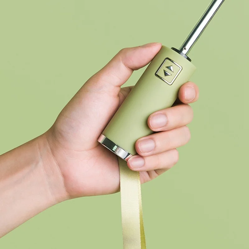 Reflective Automatic Umbrella Sun-proof Rainproof Dual-use Folding Reverse Type Umbrella Large UV Protection Umbrella - Navy Blue