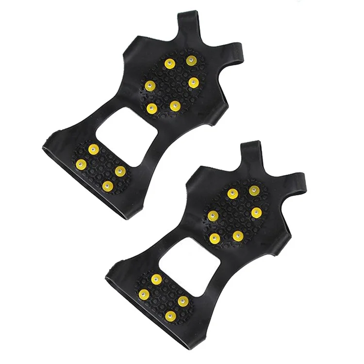 1 Par de Tamanho L (40-42) Crampões Outdoor de 10 Dentes Anti-Deslizante Inverno Neve Gelo Caminhada Escalada Capas de Sapato