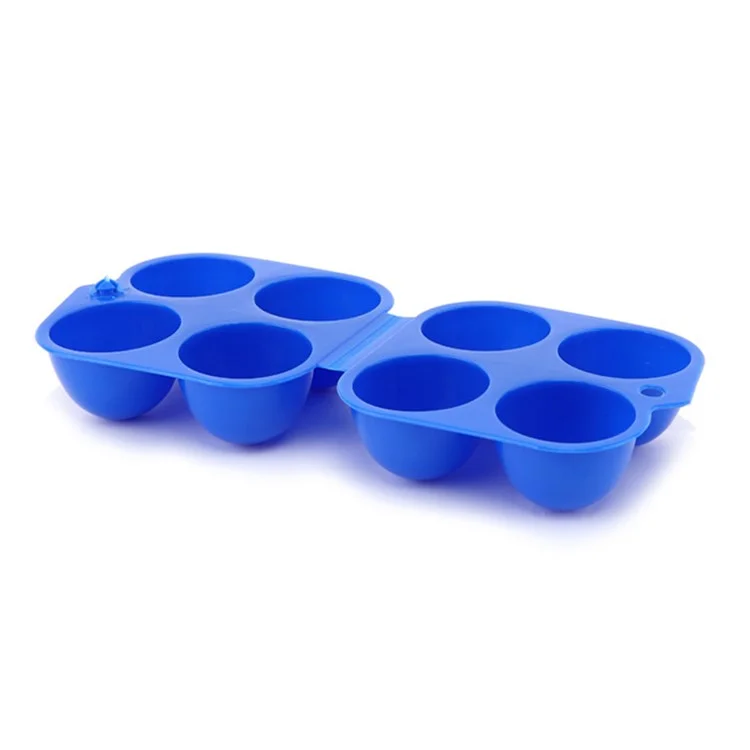 4 Cuadrículas Caja de Almacenamiento de Huevo Recipiente Portátil de Huevo Para Acampado al Aire Libre Organizador de Cocina de Huevos de Picnic (sin Bpa, Sin Certificado de Fda) - Azul