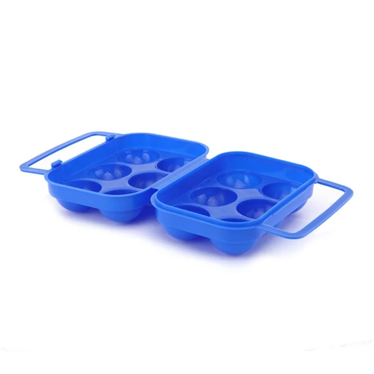 Camping Picing Oeuf de Camping en Plein Air 6 Grilles Boîte de Rangement D'oeufs Porte-œufs Portable Organisateur de Cuisine (BPA Gratuit, Pas de Certificat de Fda) - Bleu