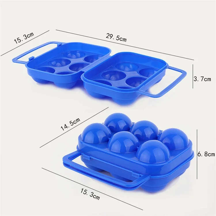 Camping Picing Oeuf de Camping en Plein Air 6 Grilles Boîte de Rangement D'oeufs Porte-œufs Portable Organisateur de Cuisine (BPA Gratuit, Pas de Certificat de Fda) - Bleu