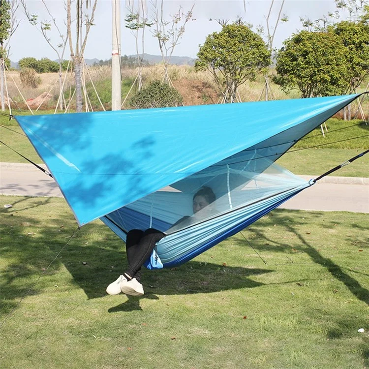 TM-075 Tapa Impermeable Tarp Silver Toldo Para Acampar al Aire Libre Tarp Revista Solar - Azul