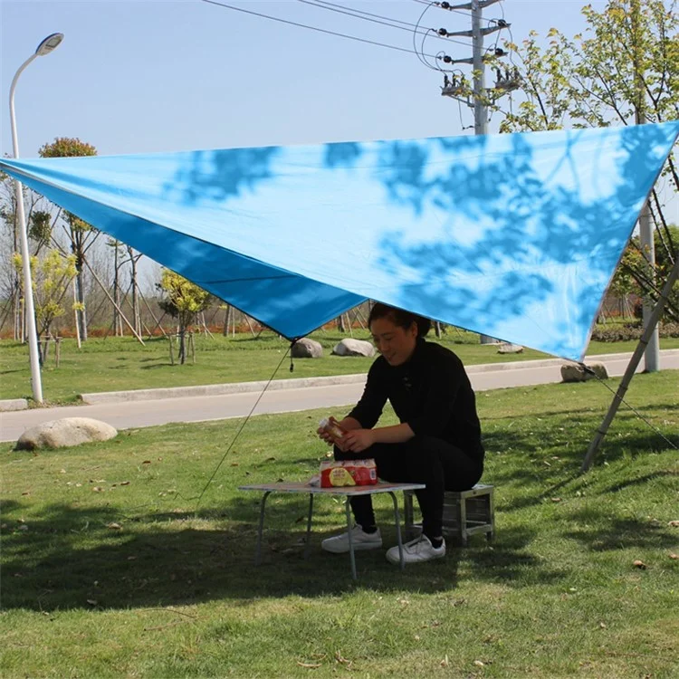 TM-075 Tapa Impermeable Tarp Silver Toldo Para Acampar al Aire Libre Tarp Revista Solar - Azul