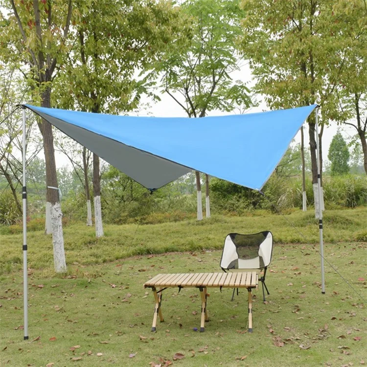 TM-075 Tapa Impermeable Tarp Silver Toldo Para Acampar al Aire Libre Tarp Revista Solar - Azul