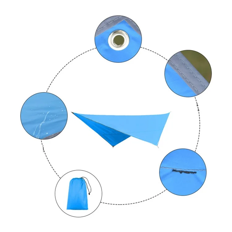 TM-075 Tapa Impermeable Tarp Silver Toldo Para Acampar al Aire Libre Tarp Revista Solar - Azul
