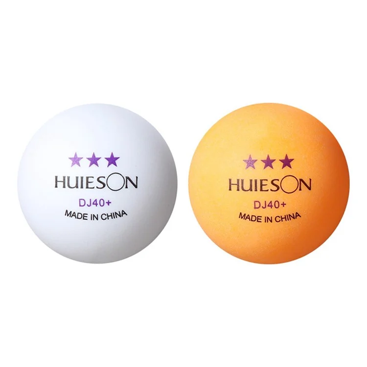 HUIESON 10Pcs / Set Three Star DJ40+ Table Tennis Balls Lightweight Non-flammable Ping Pong Ball for Training - White