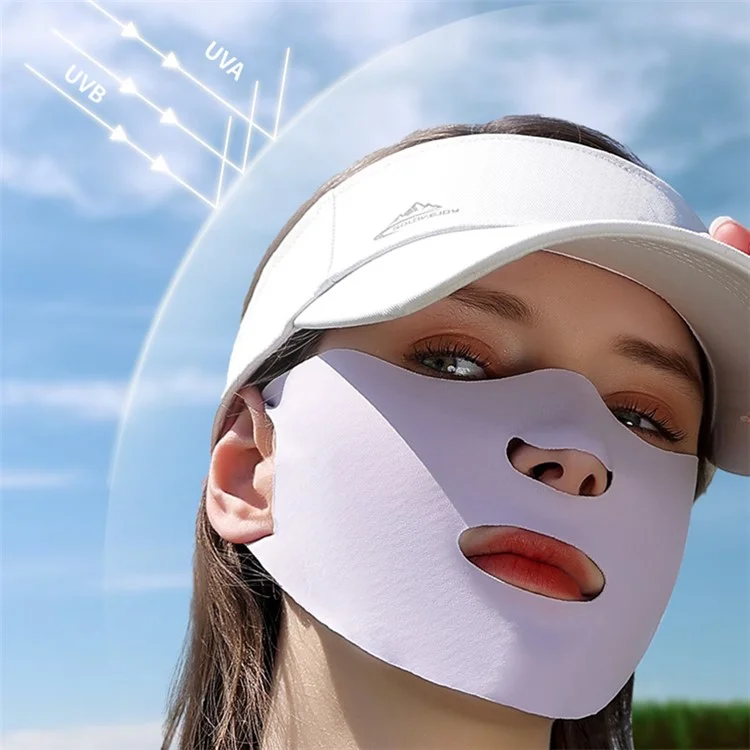 XKZ51 Outdoor Sports Mask Ice Silk Face Mask UV Protection Sunscreen Mask Breathable Safety Mask - Pink