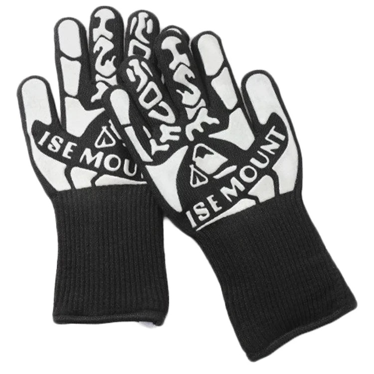 ISE MOUNT 1 Par de Guantes de Barbacoa Resistentes a Altas Temperaturas, Guantes de Horno Antideslizantes y Aislados del Calor para Microondas