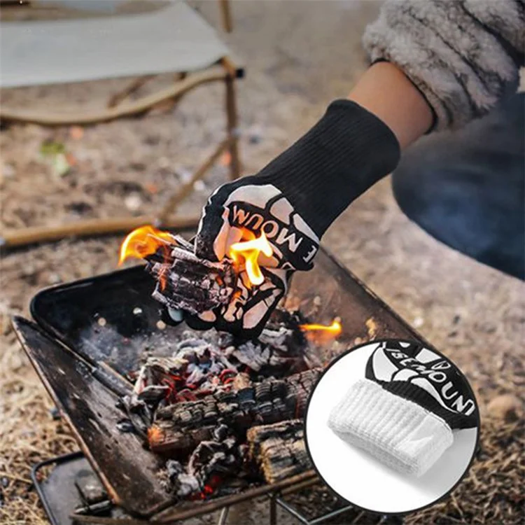 ISE MOUNT 1 Par de Guantes de Barbacoa Resistentes a Altas Temperaturas, Guantes de Horno Antideslizantes y Aislados del Calor para Microondas