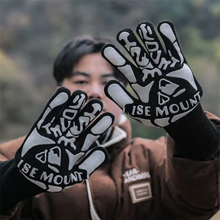 ISE MOUNT 1 Par de Guantes de Barbacoa Resistentes a Altas Temperaturas, Guantes de Horno Antideslizantes y Aislados del Calor para Microondas