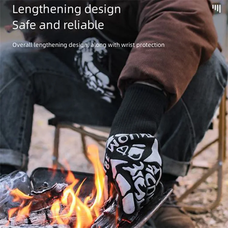 ISE MOUNT 1 Par de Guantes de Barbacoa Resistentes a Altas Temperaturas, Guantes de Horno Antideslizantes y Aislados del Calor para Microondas