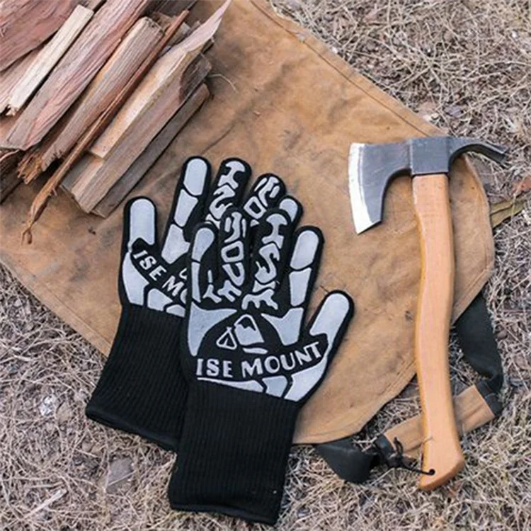 ISE MOUNT 1 Par de Guantes de Barbacoa Resistentes a Altas Temperaturas, Guantes de Horno Antideslizantes y Aislados del Calor para Microondas