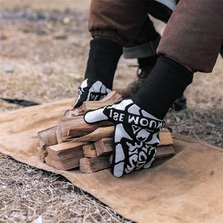 ISE MOUNT 1 Par de Guantes de Barbacoa Resistentes a Altas Temperaturas, Guantes de Horno Antideslizantes y Aislados del Calor para Microondas