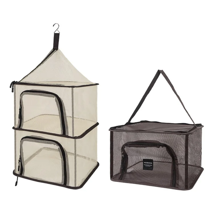 NOBANA 4 Layers Foldable Hanging Mesh Anti-insect Drying Storage Net for Outdoor Camping