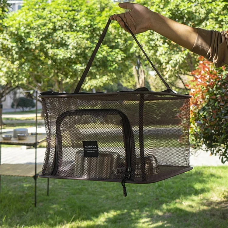 NOBANA 4 Layers Foldable Hanging Mesh Anti-insect Drying Storage Net for Outdoor Camping