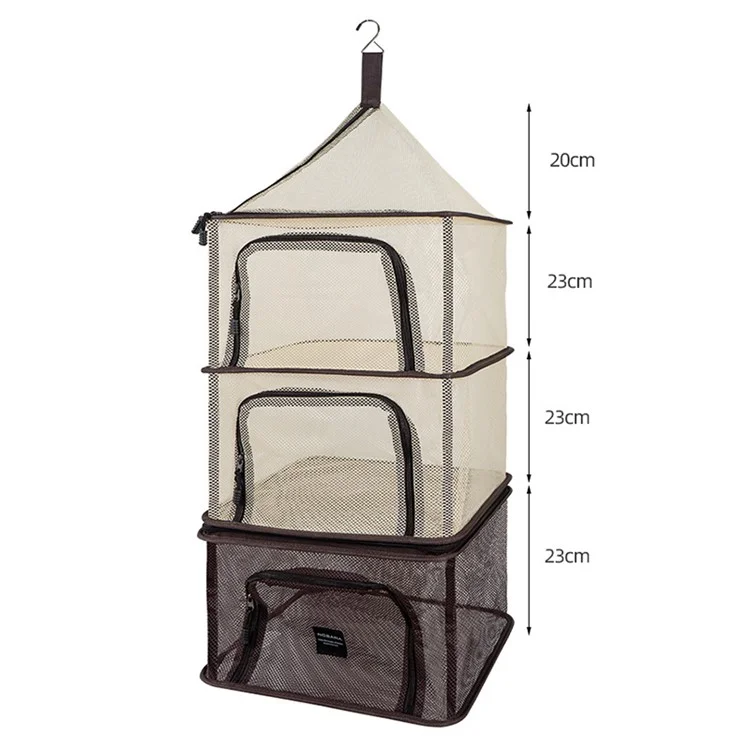 NOBANA 4 Layers Foldable Hanging Mesh Anti-insect Drying Storage Net for Outdoor Camping