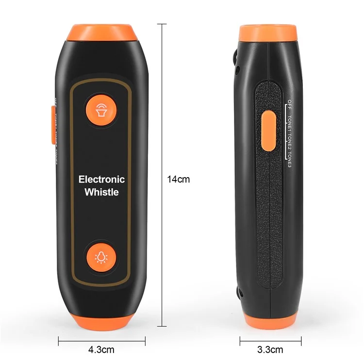 Safety Whistle Lantern Referees Electronic Whistle SOS Light Flashlight Emergency Camping Lamp Instructors Whistle - Orange