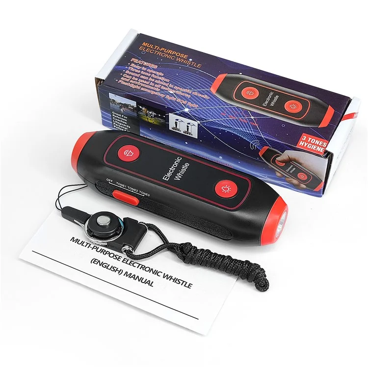 Safety Whistle Lantern Referees Electronic Whistle SOS Light Flashlight Emergency Camping Lamp Instructors Whistle - Red