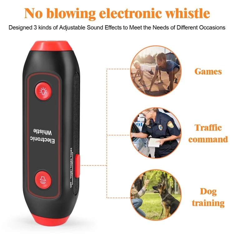 Safety Whistle Lantern Referees Electronic Whistle SOS Light Flashlight Emergency Camping Lamp Instructors Whistle - Red