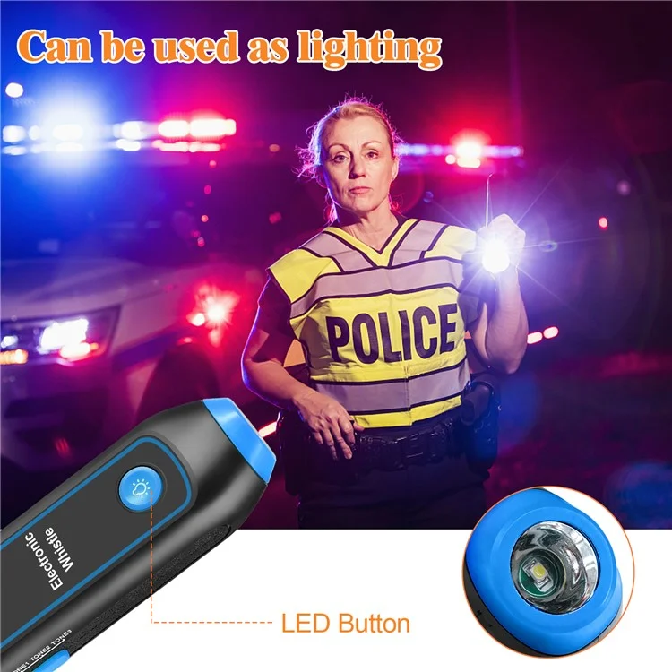 Safety Whistle Lantern Referees Electronic Whistle SOS Light Flashlight Emergency Camping Lamp Instructors Whistle - Blue