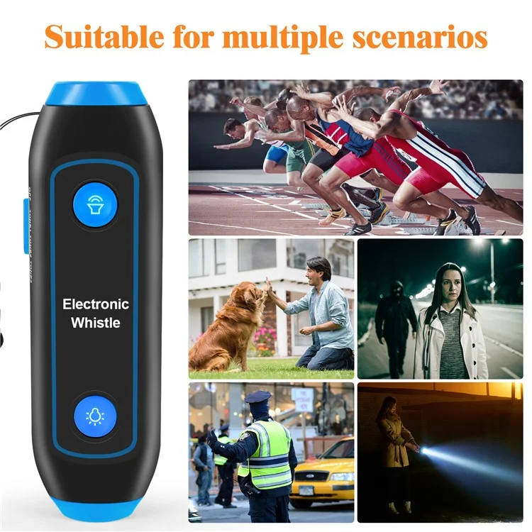 Safety Whistle Lantern Referees Electronic Whistle SOS Light Flashlight Emergency Camping Lamp Instructors Whistle - Blue