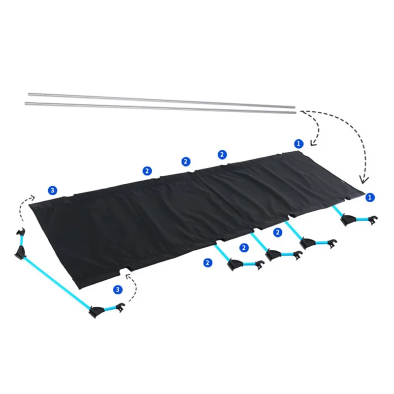 Camping Cot for Outdoor Backpacking Hiking Travel Tent Ultralight Folding Sleeping Bed - Grey / Silver