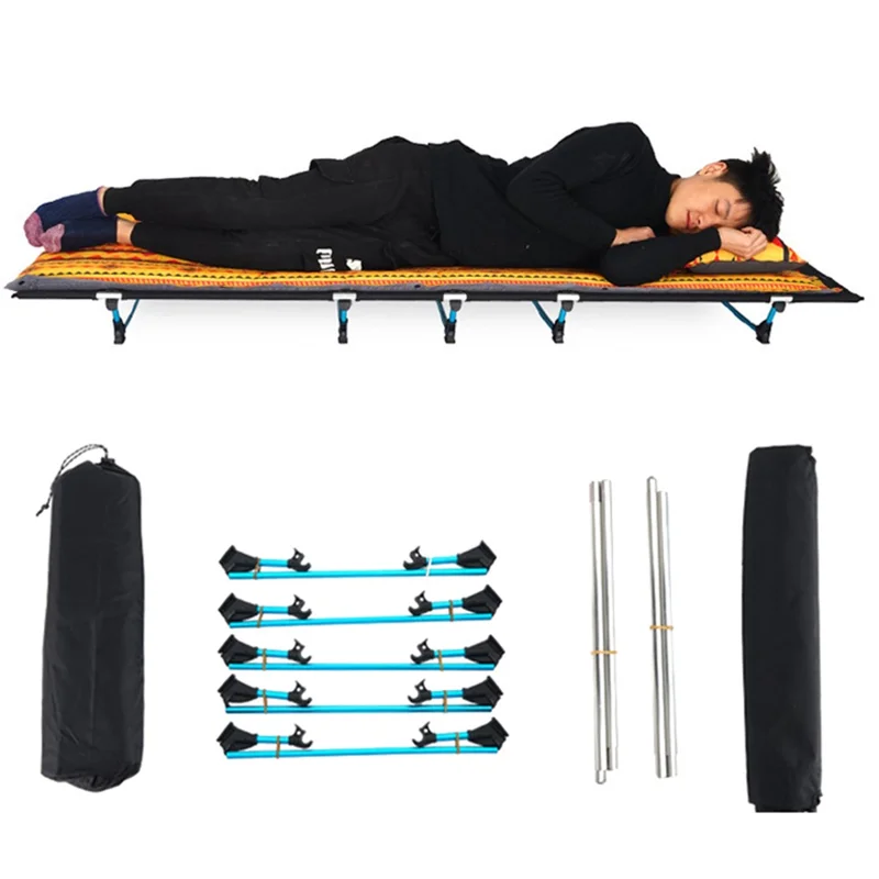 Camping Cot for Outdoor Backpacking Hiking Travel Tent Ultralight Folding Sleeping Bed - Grey / Silver