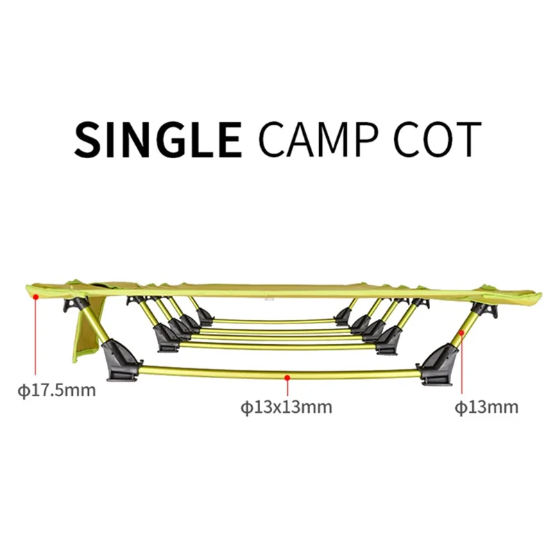 Camping Cot for Outdoor Backpacking Hiking Travel Tent Ultralight Folding Sleeping Bed - Grey / Silver