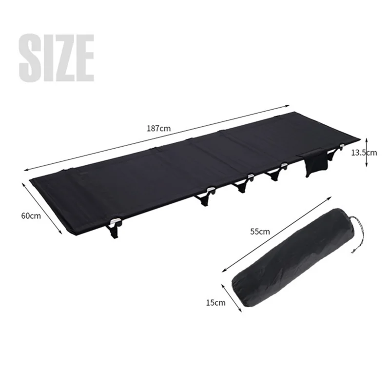 Camping Cot for Outdoor Backpacking Hiking Travel Tent Ultralight Folding Sleeping Bed - Grey / Silver
